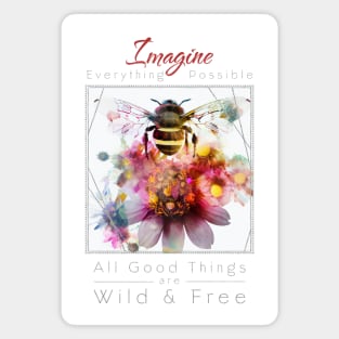 Bee Nature Outdoor Imagine Wild Free Magnet